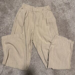 a new day Tan Straight Leg Linen Pants